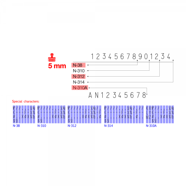 Shiny Number Stamp N-38